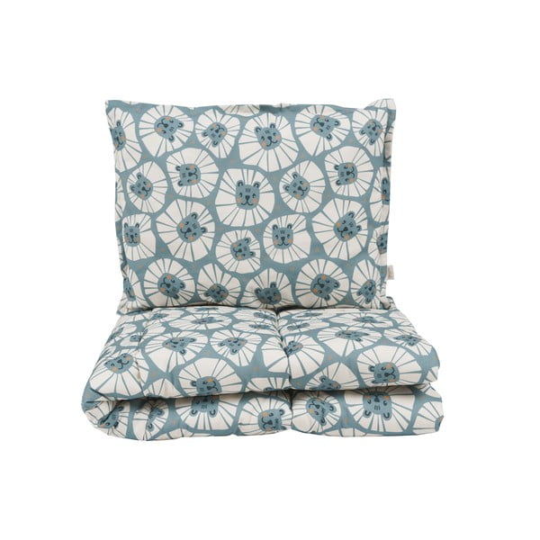 Niebieski zestaw do łóżeczka Denim Lions – Malomi Kids-image-2