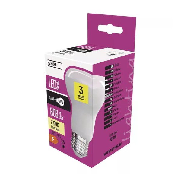 Żarówka LED z ciepłym światłem z gwintem E27, 9 W – EMOS-image-1