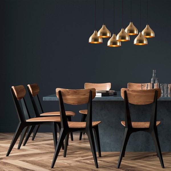 Lampa wisząca w czarno-złotym kolorze z metalowym kloszem Tattoo – Opviq lights-image-1