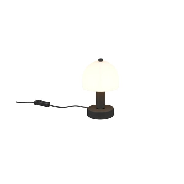 Czarno-biała lampa stołowa ze szklanym kloszem (wysokość 19 cm) Glenn – Reality-image-3