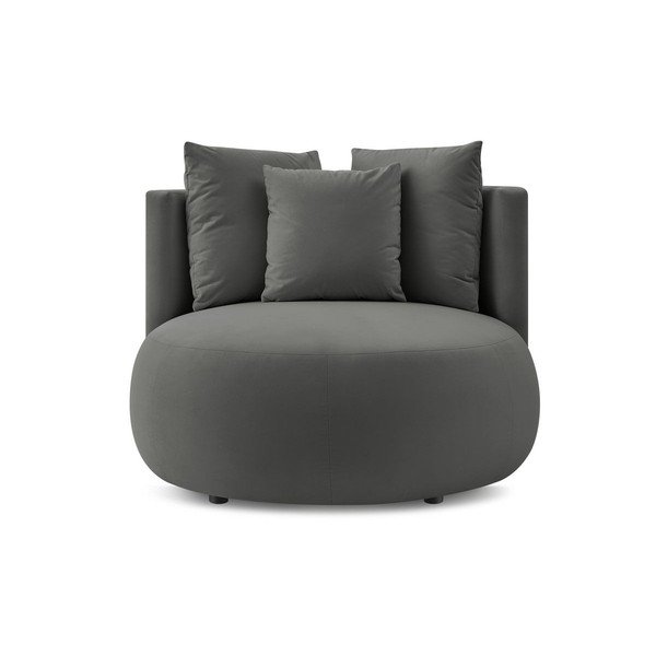 Jasnoszary aksamitny fotel Cesar – Bobochic Paris-image-3