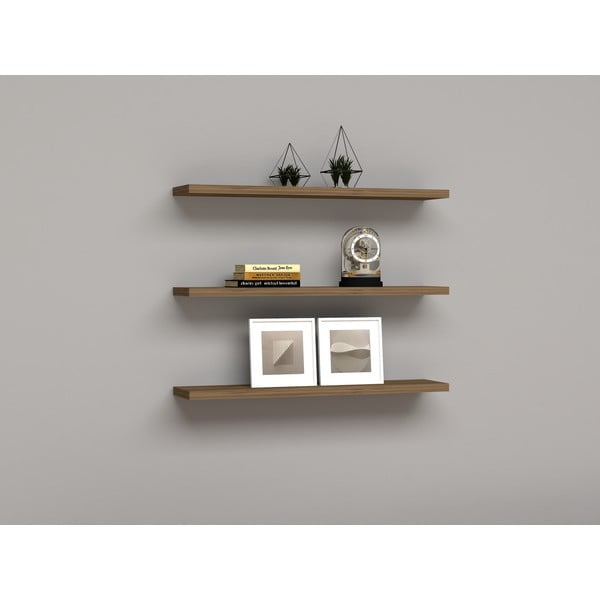 Półka w dekorze orzecha zestaw 3 szt. Boss – Kalune Design-image-1