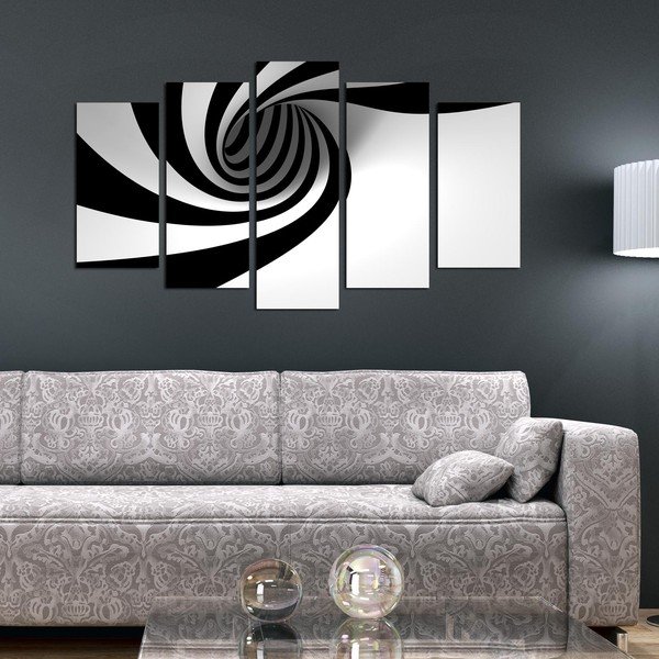 Obraz wieloczęściowy Spiral B&W, 110x60 cm-image-1