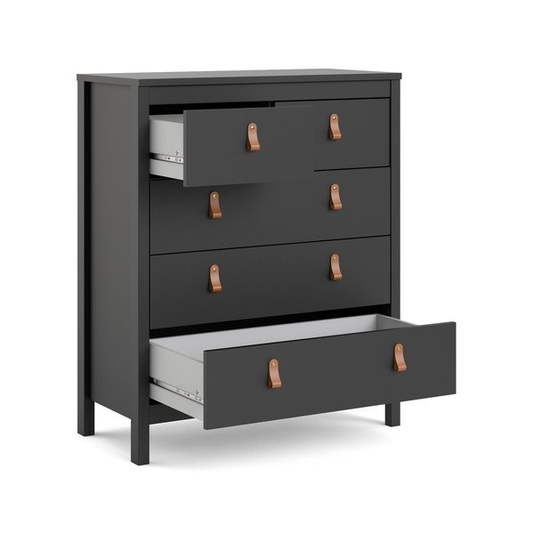 Czarna wysoka komoda 82x99 cm Madrid – Tvilum-image-3