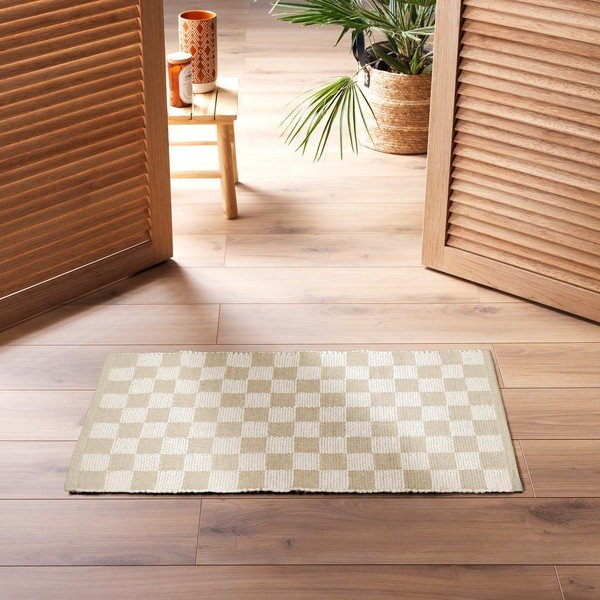Dywan z mieszanki bawełny odpowiedni do prania w naturalnym kolorze 50x80 cm Jenna – douceur d'intérieur-image-1