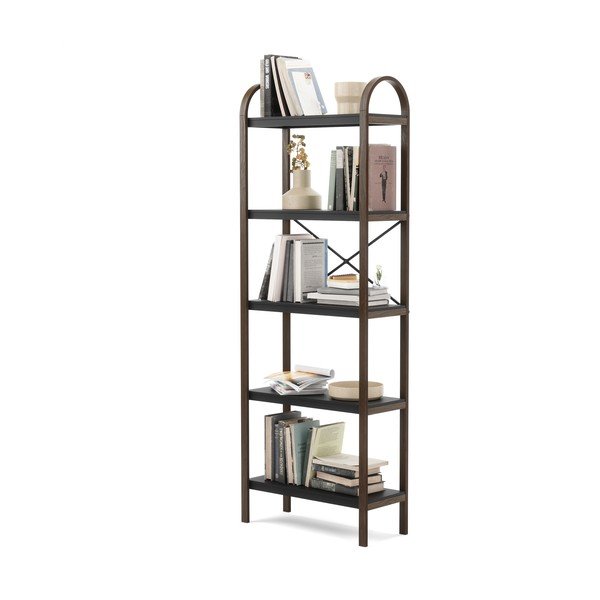 Czarny regał w dekorze orzecha 61x170 cm Bellwood – Umbra-image-4