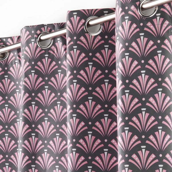 Różowo-szara zasłona zaciemniająca z mikrowłókna 135x260 cm Surya – douceur d'intérieur-image-1