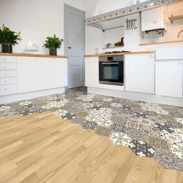 Zestaw 10 naklejek na podłogę Ambiance Floor Stickers Hexagons Luiza, 40x90 cm-image-2