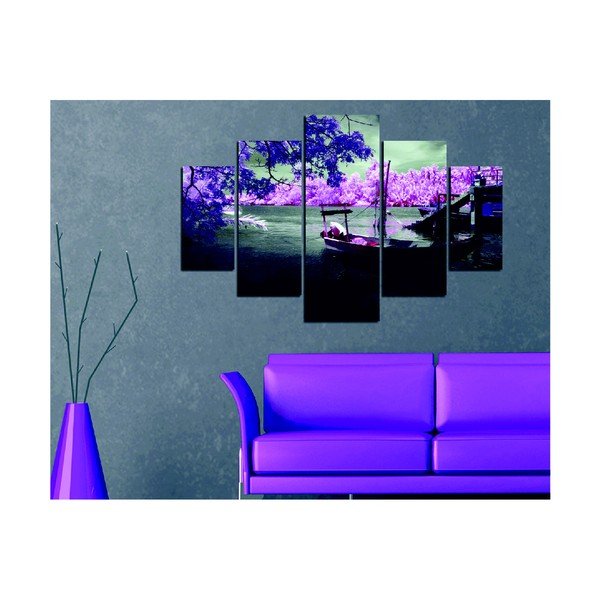 Obraz wieloczęściowy Purple Water, 92x56 cm-image-1