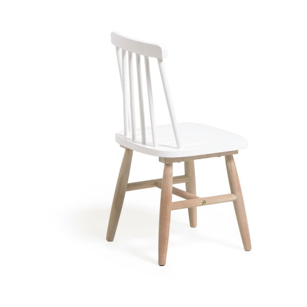 Biała krzesło dziecięce z drewna kauczukowego Kave Home Kristie-image-4