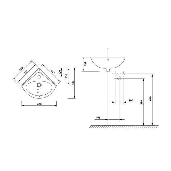 Biała ceramiczna umywalka 34x34 cm Luigi – Sapho-image-4