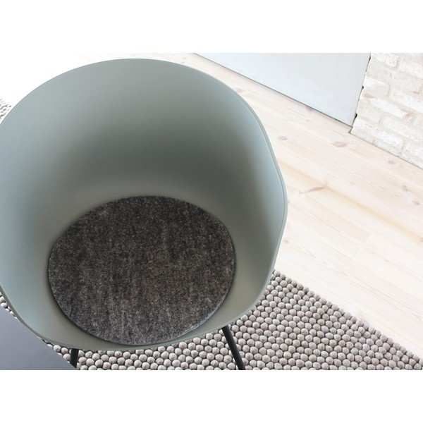 Antracytowa filcowa poduszka na krzesło z wełny Wooldot Felt Chair Pad, ⌀ 40 cm-image-2
