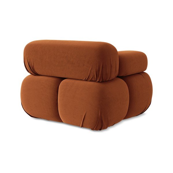 Pomarańczowy aksamitny moduł sofy (lewostronny) Lokua – Makamii-image-4