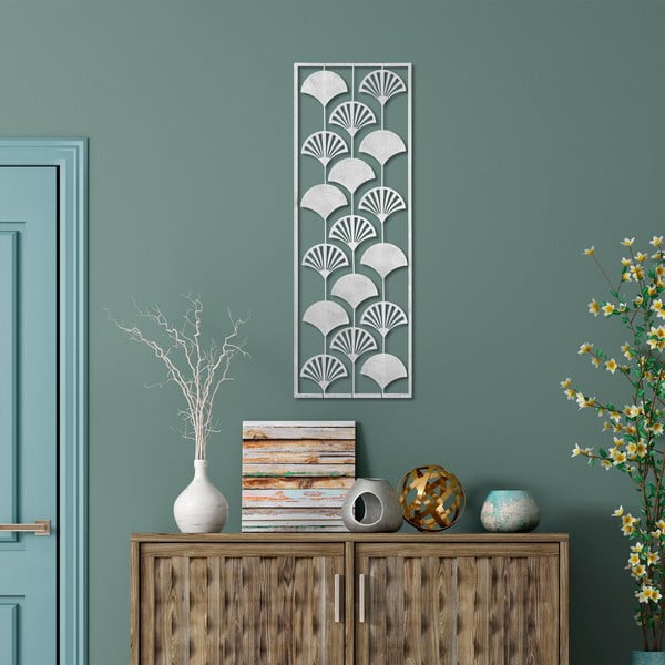 Metalowa dekoracja ścienna 32x90 cm Gingko – Wallity-image-1
