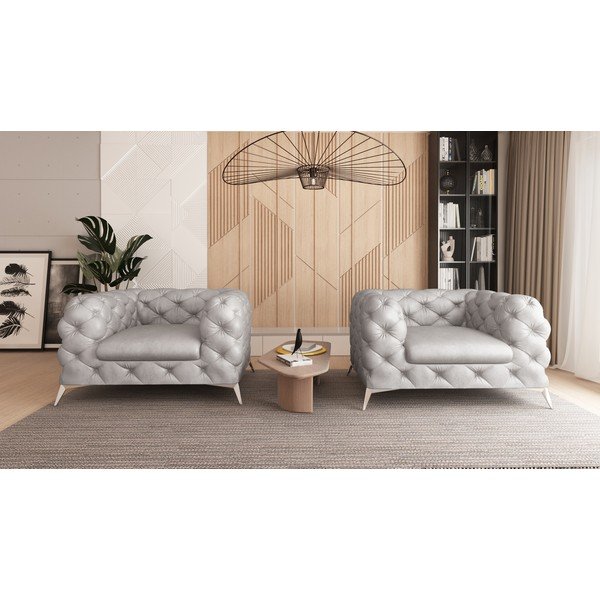 Jasnoszary aksamitny fotel Chelsea – Ropez-image-1