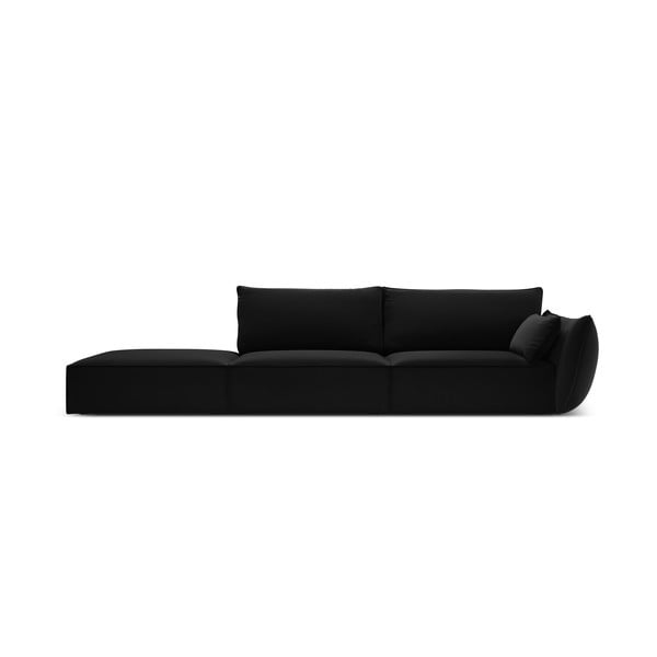 Czarna aksamitna sofa prawostronna 264 cm Vanda – Mazzini Sofas