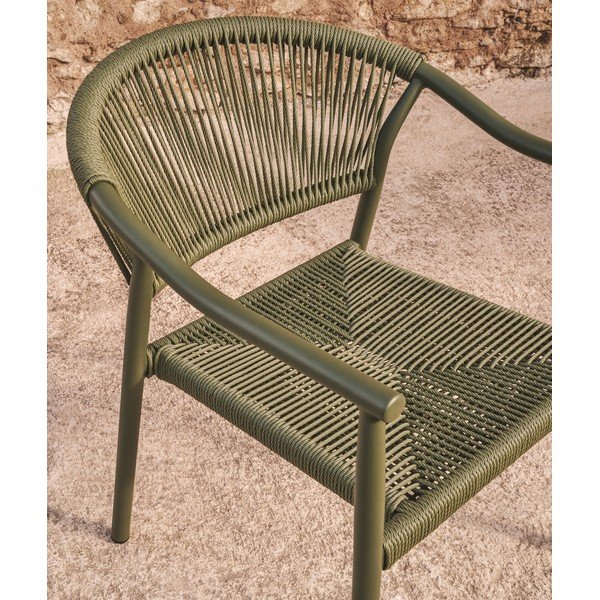 Zielone rattanowe krzesło ogrodowe Livadia – Kave Home-image-2