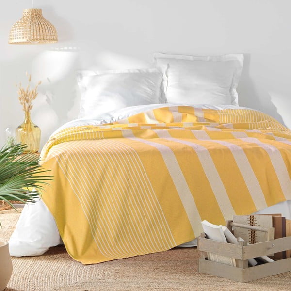 Żółta narzuta 220x240 cm Adele – douceur d'intérieur-image-2