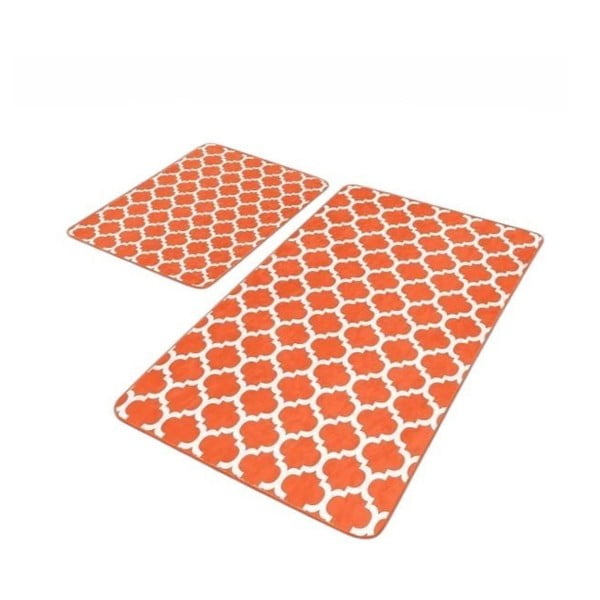 Pomarańczowe aksamitne dywaniki łazienkowe zestaw 2 szt. 60x100 cm – Mila Home