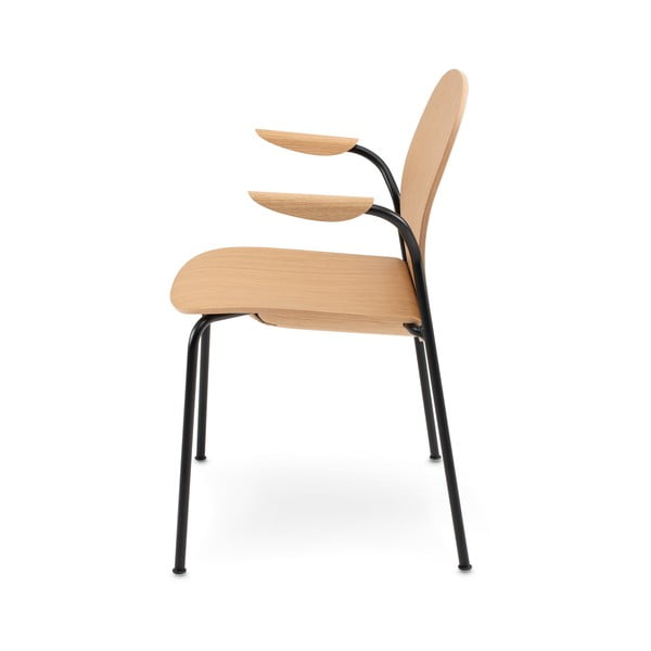 Krzesła zestaw z podłokietnikami/sztaplowane 2 szt. w dekorze dębu w naturalnym kolorze Book – Gazzda-image-4