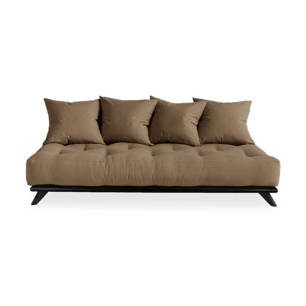 Sofa z brązowym obiciem Karup Design Senza Black/Mocca