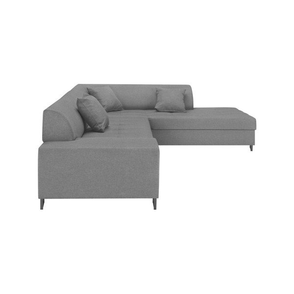 Jasnoszary narożnik z nogami w kolorze czarnym Cosmopolitan Design Orlando, prawy róg-image-2