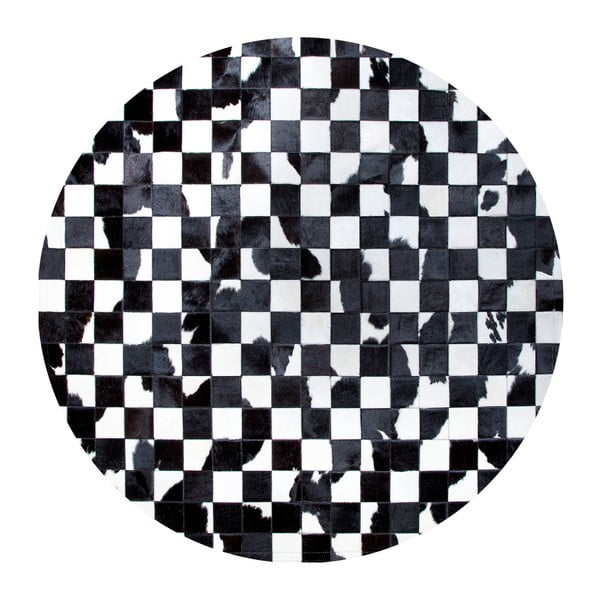 Skórzany dywan Pipsa Black & White, ⌀ 100 cm