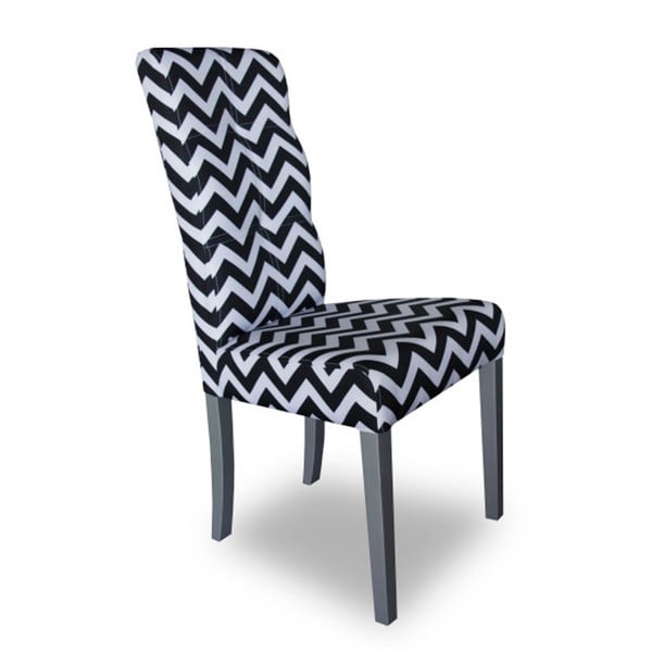 Czarno-białe krzesło Massive Home Evie