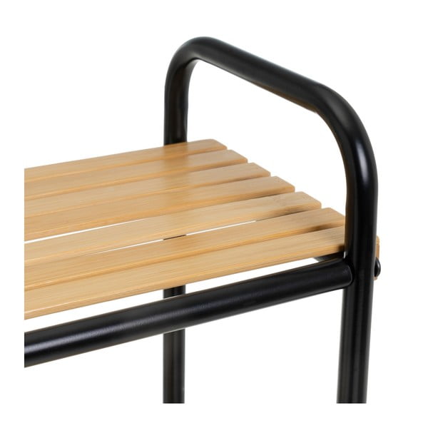 Czarno-naturalny bambusowy regał 41x77 cm – Casa Selección-image-4