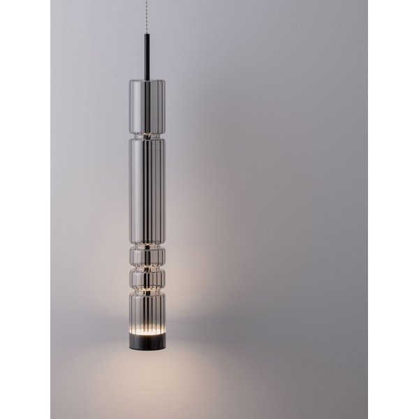 Szara szklana lampa wisząca LED ø 8 cm Bento – Nova Luce-image-1