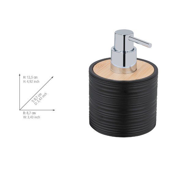 Czarny plastikowy dozownik do mydła 350 ml Lyon – Allstar-image-2