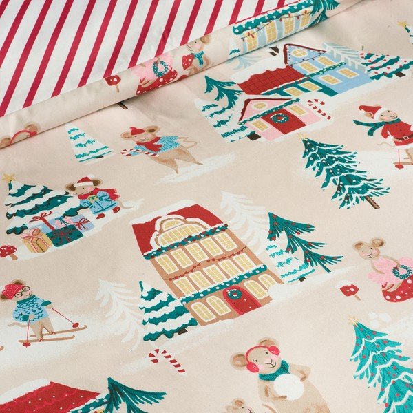 Pościel jednoosobowa 135x200 cm Christmas Mouse Town – Catherine Lansfield-image-4