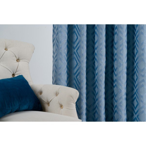 Niebieska zasłona 140x245 cm Giuseppe – Mendola Fabrics-image-3