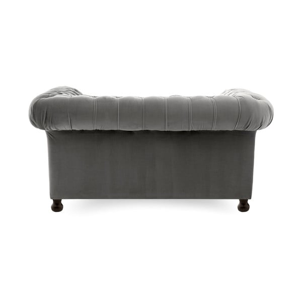 Szara sofa 2-osobowa Vivonita Chesterfield-image-1