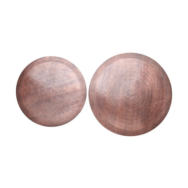 Miedziane metalowe okrągłe stoliki zestaw 2 szt. ø 75 cm Talca – Light & Living-image-3