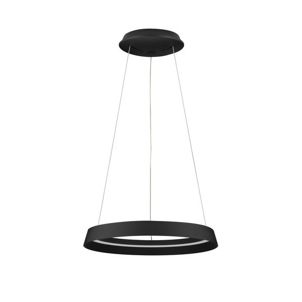 Aluminiowa lampa wisząca LED ze ściemniaczem w kolorze matowej czerni z kloszem ze szkła akrylowego ø 45 cm Ormi – Nova Luce