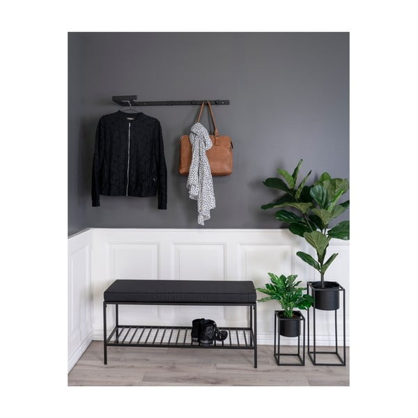 Czarny metalowy wieszak ścienny Trento – House Nordic-image-2