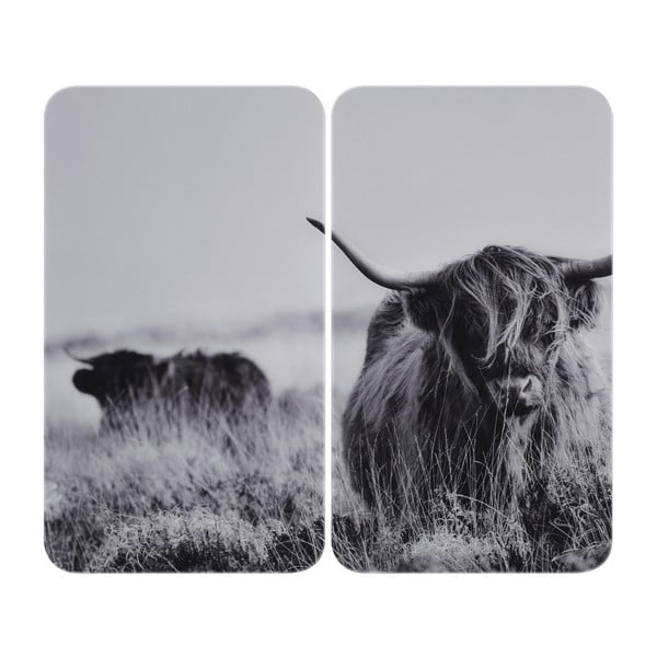 Płyty ochronne na kuchenkę ze szkła hartowanego zestaw 2 szt. 30x52 cm Universal Highland Cattle – Wenko