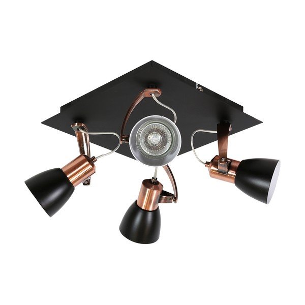 Lampa sufitowa w czarno-miedzianym kolorze z metalowym kloszem 30x30 cm Markus – Candellux Lighting-image-1