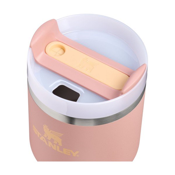 Brzoskwiniowy termos ze stali nierdzewnej ze słomką 600 ml Quencher H2.O FlowState™ Tumble Peach Rose – Stanley-image-1