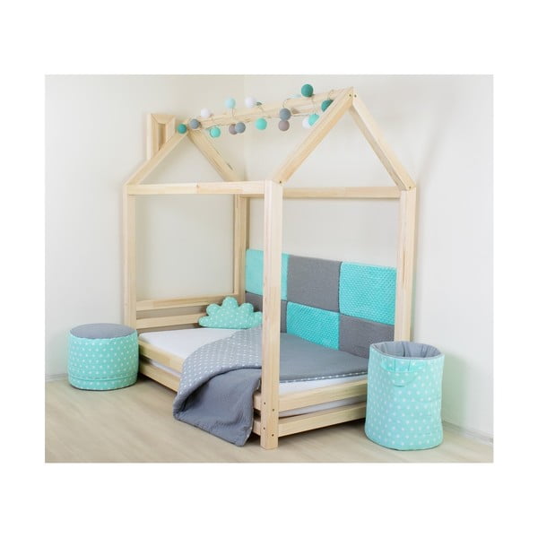 Łóżko dziecięce z lakierowanego drewna świerkowego Benlemi Happy, 120x200 cm-image-4