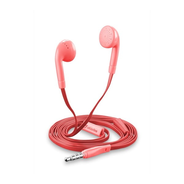 Różowe  słuchawki Style&Color Cellularline  Butterfly, płaski kabel, 3,5 mm jack