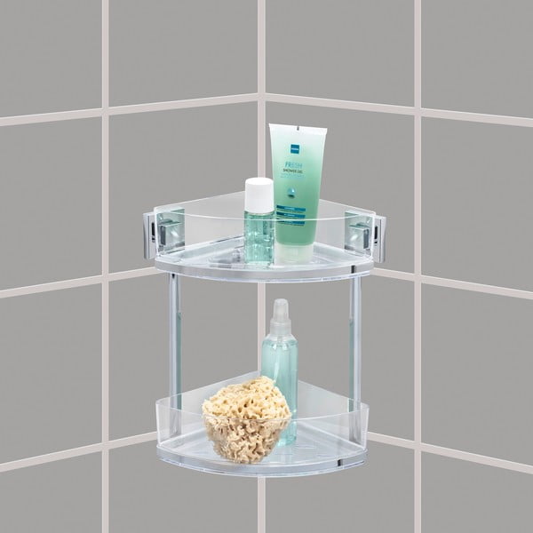 Podwójna półka narożna z przyssawką Wenko Vacuum-Loc, 19,5x28cm-image-1