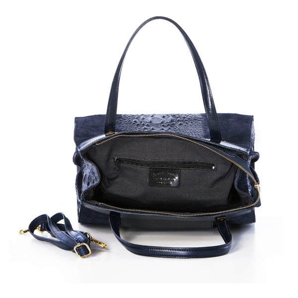 Skórzana torebka Croco Blue-image-3