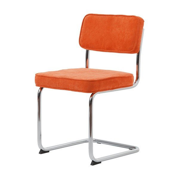 Pomarańczowe sztruksowe krzesło Rupert – Unique Furniture