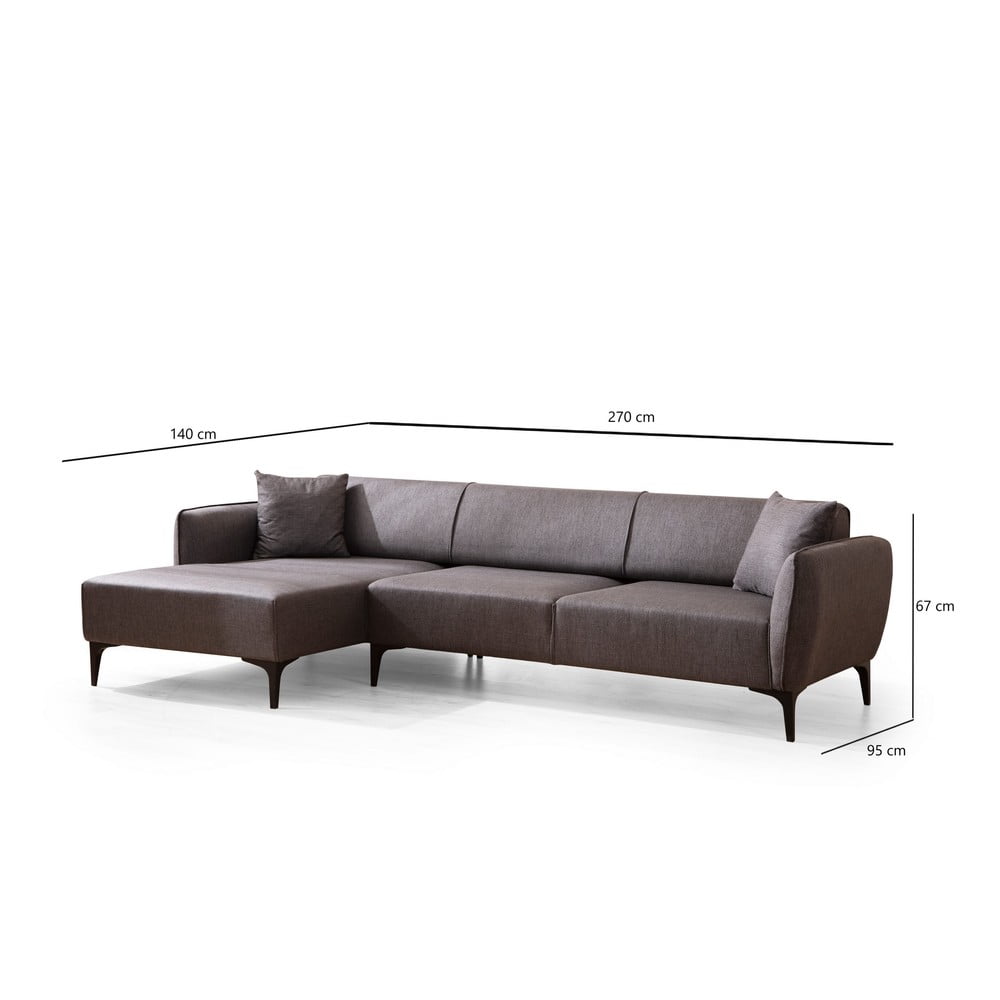 Ciemnoszara sofa narożna Belissimo, narożnik lewy – Balcab Home (zdjęcie 8)