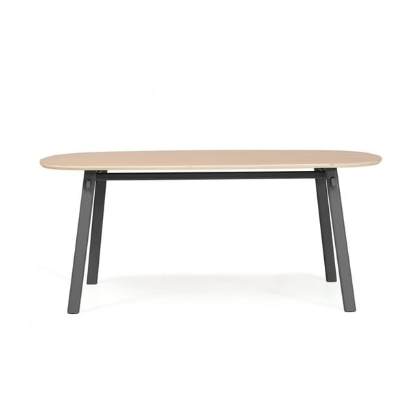 Szary stół z drewna dębowego HARTÔ Céleste, 220x86 cm