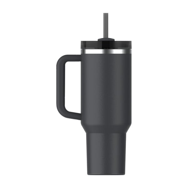 Czarny termos ze słomką ze stali nierdzewnej 1,18 l Quencher H2.0 FlowState Tumbler Black – Stanley-image-2