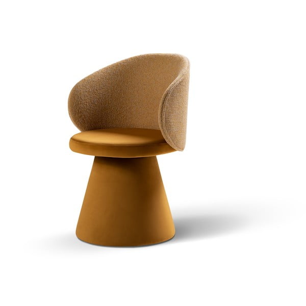 Musztardowy aksamitny fotel Inez – Micadoni -image-2