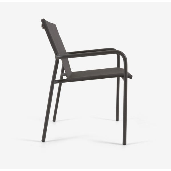 Czarne aluminiowe krzesło ogrodowe Kave Home Zaltana-image-3